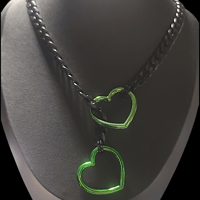 Image 2 of Hearts in Chains 2 greens thicker slip chain
