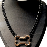 Pup Rose Gold bone necklace 