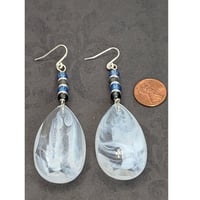 Image 4 of Bold Geometric Drop Earrings | Sculptural Resin Teardrop | Modern Statement