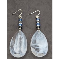 Image 3 of Bold Geometric Drop Earrings | Sculptural Resin Teardrop | Modern Statement