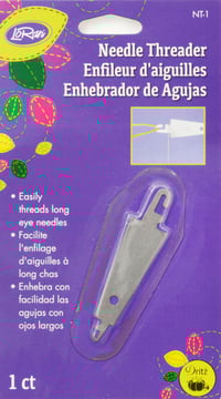 Loran needle threader for large eye needles.