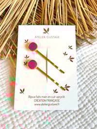 Duo barrette Marie rose vif