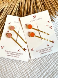 Duo barrette Marie Corail / Orange