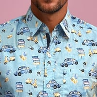 Image 2 of Camisa manga corta coches azul pop
