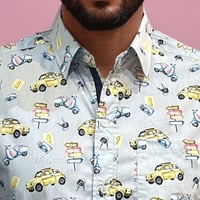 Image 2 of Camisa manga corta coches azul denim