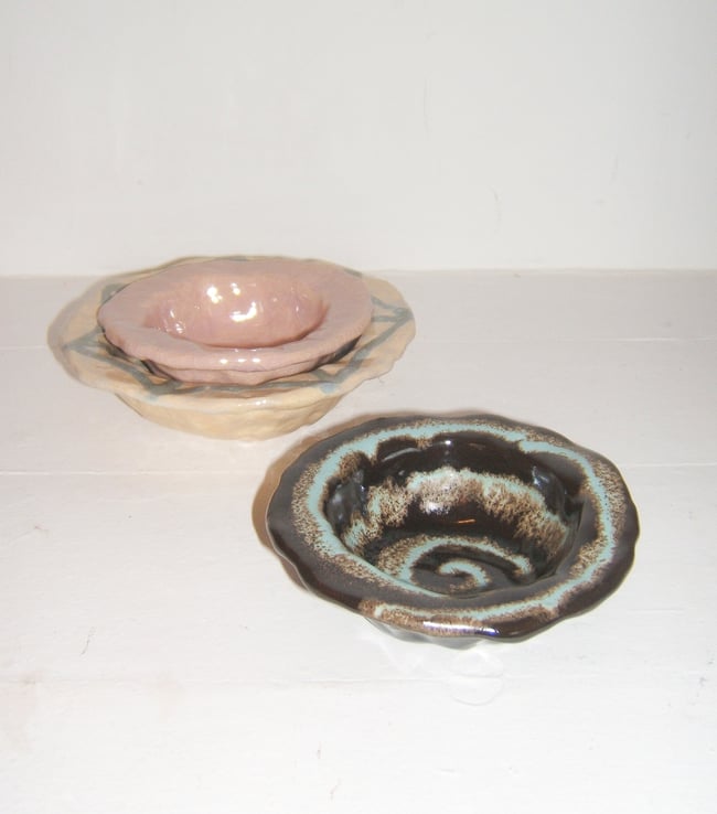 Pink Glass Desert Bowl