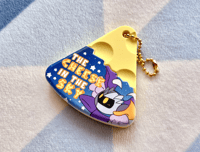 Meta Knight Cheddar Slice PVC Keychain