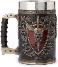 Image 7 of 👑The Armored Kingdom Red Skullblade Mug(15oz)-Gothic Design-Large Mug-Heavy Duty-Gothic Decor