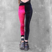 Image 6 of BIKOLOR LEGGINGS | BORDEAUX CORDUROY + BLACK VELVET VERSION
