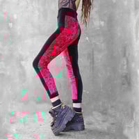 Image 7 of BIKOLOR LEGGINGS | BORDEAUX CORDUROY + BLACK VELVET VERSION