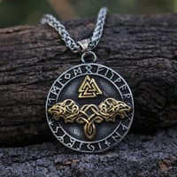 Image 6 of 👑The Armored Kingdom Odin's Wolves Runic Necklace-Norse Mythology-Strength Symbol-Premium Finish