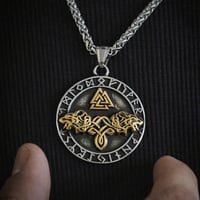 Image 7 of 👑The Armored Kingdom Odin's Wolves Runic Necklace-Norse Mythology-Strength Symbol-Premium Finish
