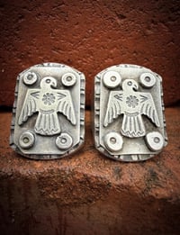 Image 1 of WL&A Handmade Heavy Layered Sterling Silver Medicine Thunderbird Signet 