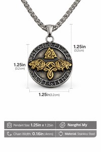 Image 8 of 👑The Armored Kingdom Odin's Wolves Runic Necklace-Norse Mythology-Strength Symbol-Premium Finish