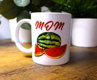 Handmade Mom Mug with Watermelons, coffee, tea, fruit, drinking, cup, Mother's Day