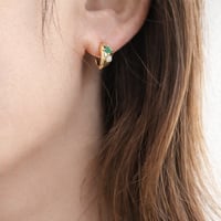 Image 5 of Victorian emerald mini hoop earring