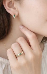Image 4 of Victorian emerald mini hoop earring