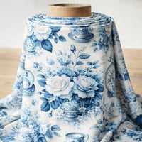 Image 2 of OLD WORLD CHINA INSPIRED FABRIC BY THE YARD 