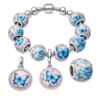 Image 1 of BLUE BUTTERFLY BEADS AND CHARMS PACK 