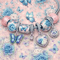 Image 2 of BLUE BUTTERFLY BEADS AND CHARMS PACK 