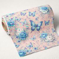 Image 1 of BLUE BUTTERFLY FABRIC BY THE YARD 