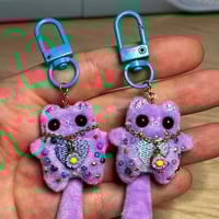 Image 2 of Mini Micro Heart Keychain Cats with Wiggly Tails