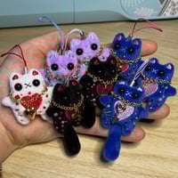 Image 1 of Micro Cat Keychains w/ Wiggly Tails and Chain