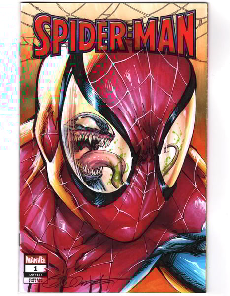 Image of AMAZING SPIDER-MAN #1 SKETCH COVER WITH ORIGINAL SPIDER-MAN AND VENOM SKETCH BY SHELBY ROBERTSON