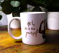 Image 2 of Handmade Girl, Do it For Yourself Mug with a Beautiful Pinup Girl, coffee, tea, cup, gift