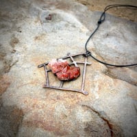 Ignite. Earthbound Red Quartz and Copper Pendant 