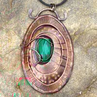 Image 2 of Transformation. Limpet inspired pendant with malachite stone