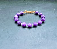 Image 1 of Purple Charoite Jade Copper Wired Bracelet 