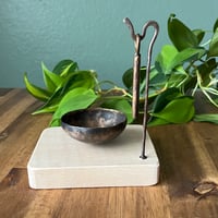Image 2 of Hum Bowl Rest | Handmade bronze singing bowl | Maple