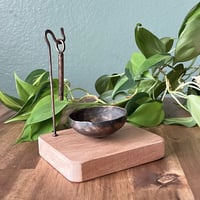 Image 1 of Hum Bowl Rest | handmade bronze singing bowl | Mahogany