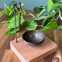 Image 3 of Hum Bowl Rest | handmade bronze singing bowl | Mahogany