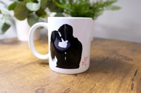 Image 1 of Handmade Simply Grateful with Couple Silhouette Mug, coffee, tea, cup, anniversary, wedding