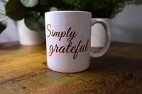 Image 2 of Handmade Simply Grateful with Couple Silhouette Mug, coffee, tea, cup, anniversary, wedding