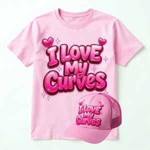 Image of  I LOVE MY CURVES PINK ON PINK HAT