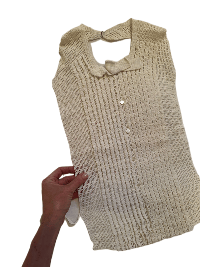 antique hand crochet halter dickey 