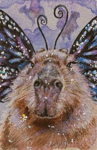 ‘Celeste the Flutterbara’ Embellished Art Print