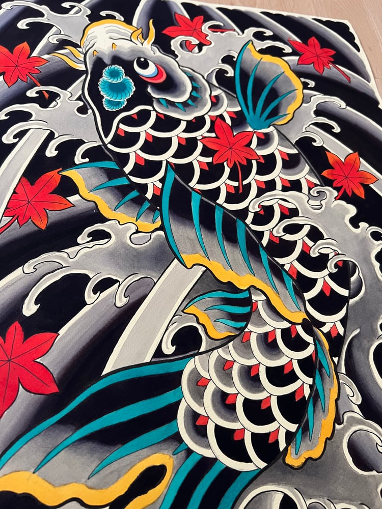 Image of Black Koi Original Painting