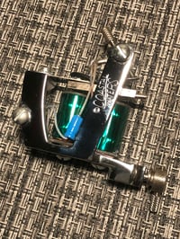 Image 1 of Coastal Waters Chrome plated Tattoo Machine Vintage - Green Coils