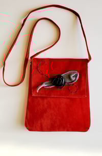 Image 1 of Winter Blossom Suede Crossbody Bag