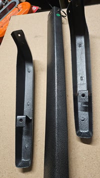 Image 2 of 240z Original Rear bumper 3 piece - WORKED - HOLES FILLED BLK TEXTURED PAINTED