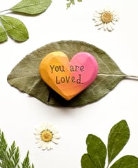 Image 3 of You are Loved - Mini Wood Burned Heart