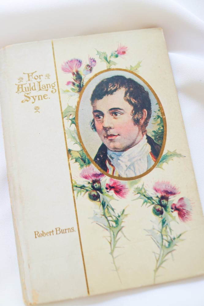 Image of Stunning Antique Victorian Auld Lang Syne Poem Book by Robert Burns 