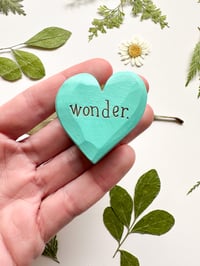 Image 1 of Wonder - Mini Wood Burned Heart