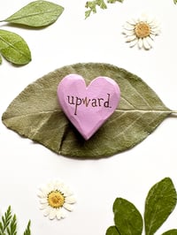 Image 3 of Upward - Mini Wood Burned Heart