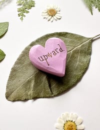 Image 2 of Upward - Mini Wood Burned Heart