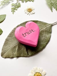 Image 2 of Trust - Mini Wood Burned Heart
